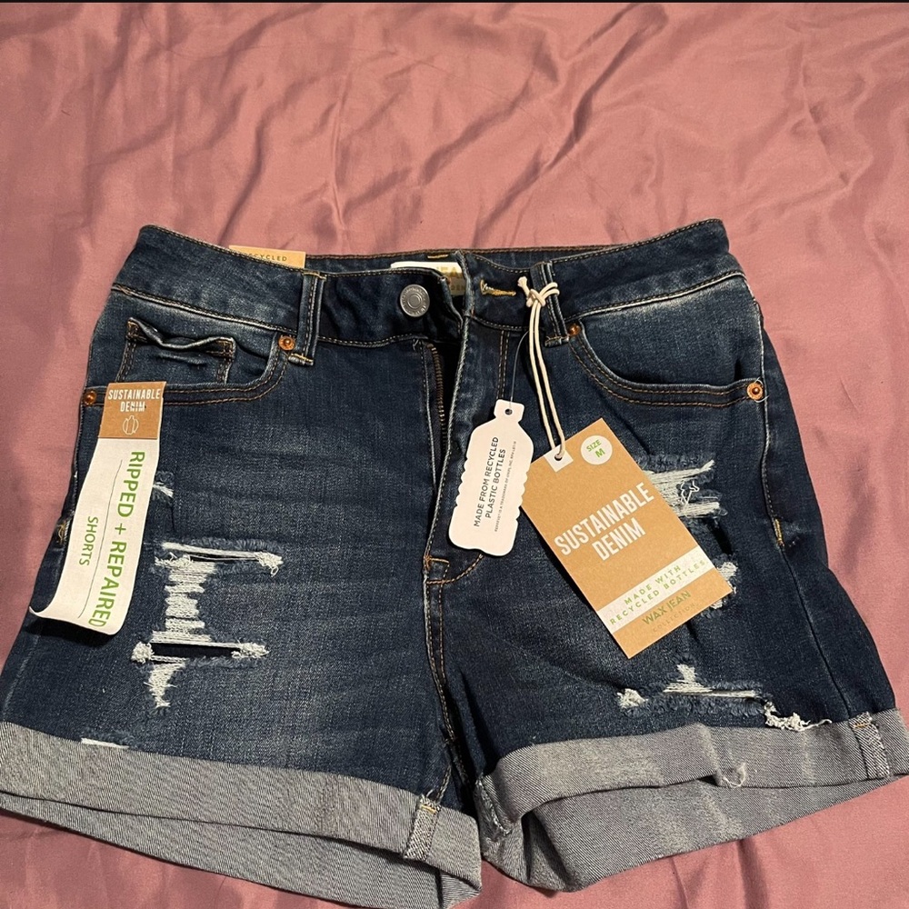 Women's Ripped Shorts - Dark Blue